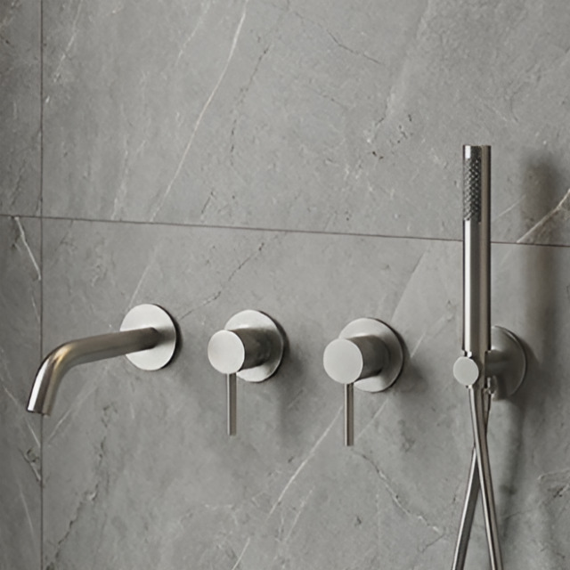 미니미니 2WAY 벽매립 욕조수전 니켈  BDF-7019BN 이미지